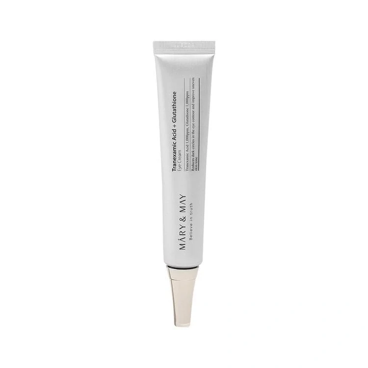 MARY & MAY Tranexamic Acid + Glutathion Eye Cream 12 ml - Hypoalergenní rozjasňující oční krém