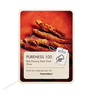 TONYMOLY pureness 100 mask sheet Red ginseng 21 ml - Plátýnková maska s výtažkem se ženšenu