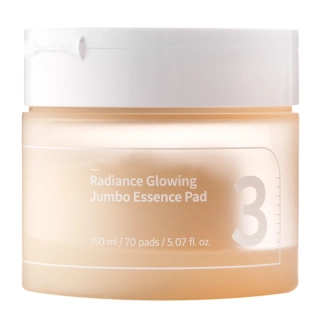 Numbuzin No.3 Radiance Glowing Jumbo Essence Pad 70 ks/150 ml - Rozjasňujícíp pleťové polštářky s fermenty