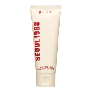 K-SECRET SEOUL 1988 Krém: Snail Mucin 93% + Rice 100 ml - Zklidňující krém na obličej s filtrem ze šnečího hlenu a rýží 