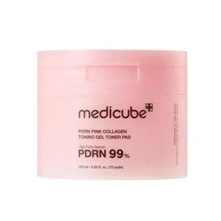 Medicube PDRN Pink Collagen Toning Gel Toner Pad 70 ks/120 ml - Tonizační gelové tamponky s PDRN a růžovým kolagenem