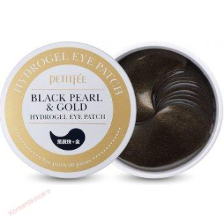 Petitfée Hydrogel EYE Patch Black Pearl/Gold - Hydrogelová náplast na oční okolí se zlatými a černými perlami 60 ks