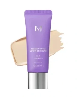 Missha M Perfect Cover Serum BB Cream SPF 50+ no.21 light beige 20 ml - Pečující BB krém s UV ochranou